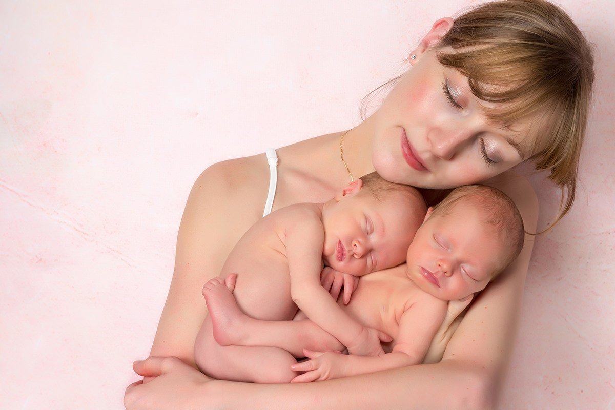 Mother Holding Twins 1